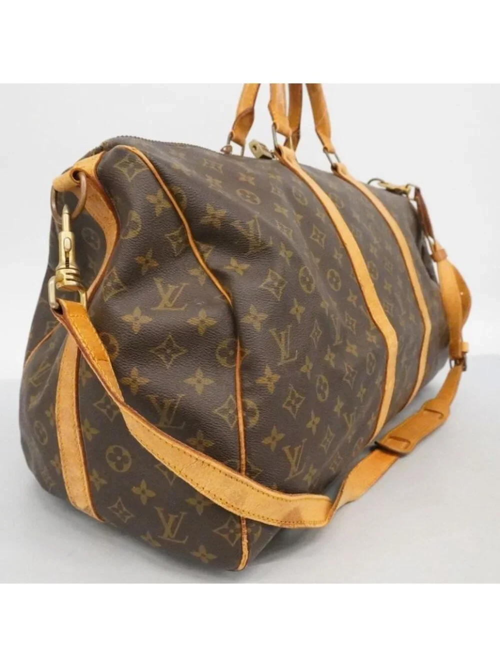 Louis Vuitton Boston Bag Monogram Keepall Bandouliere 55 Brown - Picture 2 of 10
